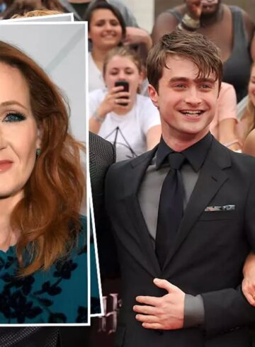 JK Rowling, Daniel Radcliffe y Emma Watson