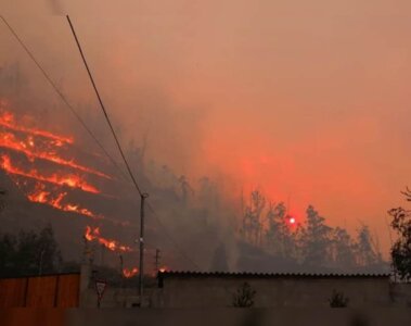 Incendio forestal en Quito, capital de Ecuador