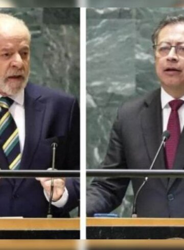 Lula y Petro en medio de sus discursos en la ONU