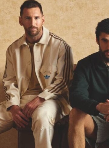 Bad Bunny y Messi modelando su nueva colección