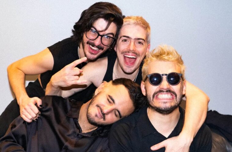 Integrantes de la banda Morat, Simon Vargas, Juan pablo Isaza, Juan Pablo Villami y Martín Vargas