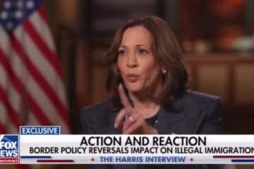 Kamala Harris durante entrevista com Fox News