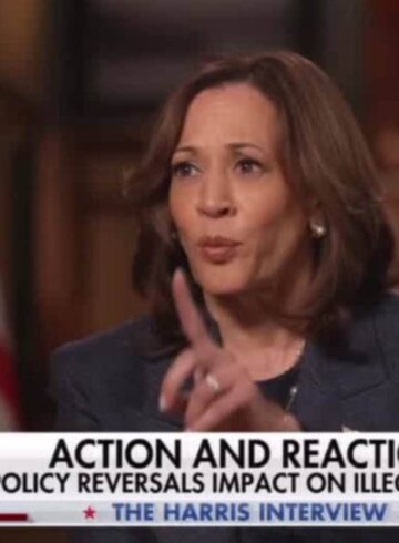 Kamala Harris durante entrevista com Fox News