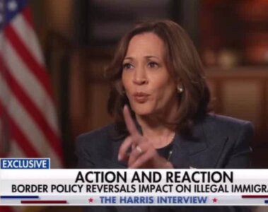 Kamala Harris durante entrevista com Fox News