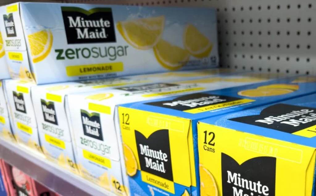 Limonada regular de Minute Maid en una tienda