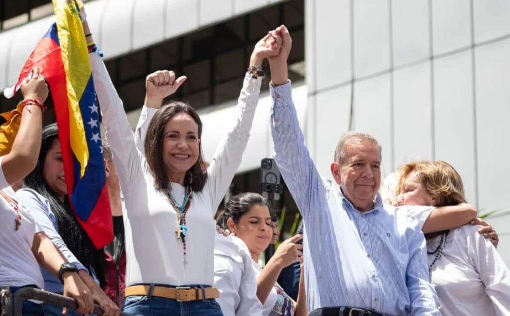 María Corina Machado y Edmundo González durante un evento en Venezuela