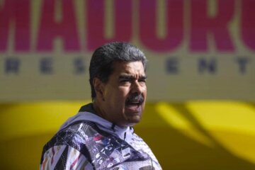 Nicolas Maduro en medio de un discurso en Venezuela