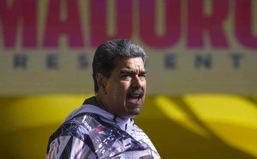 Nicolas Maduro en medio de un discurso en Venezuela