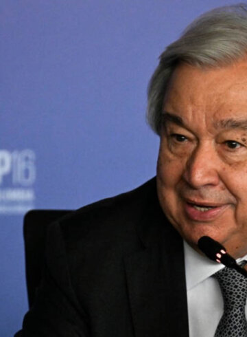 Antonio Guterres participando de la COP16 en Colombia