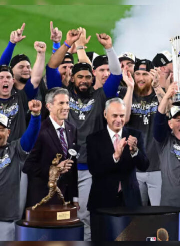 Celebración de los Dodgers tras consagrase campeones