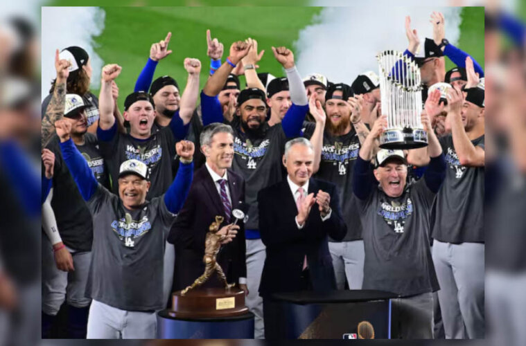 Celebración de los Dodgers tras consagrase campeones