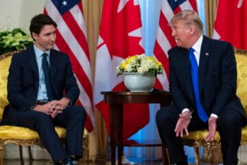 Justin Trudeau y Donald Trump en reunión