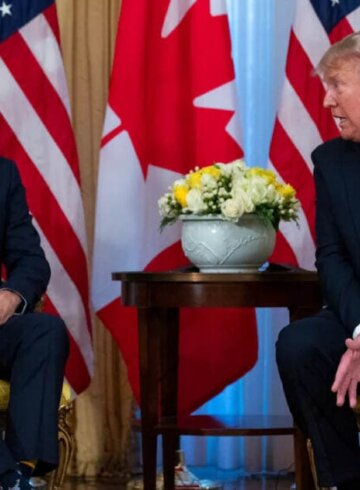 Justin Trudeau y Donald Trump en reunión