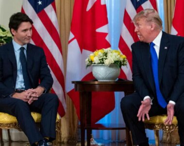 Justin Trudeau y Donald Trump en reunión