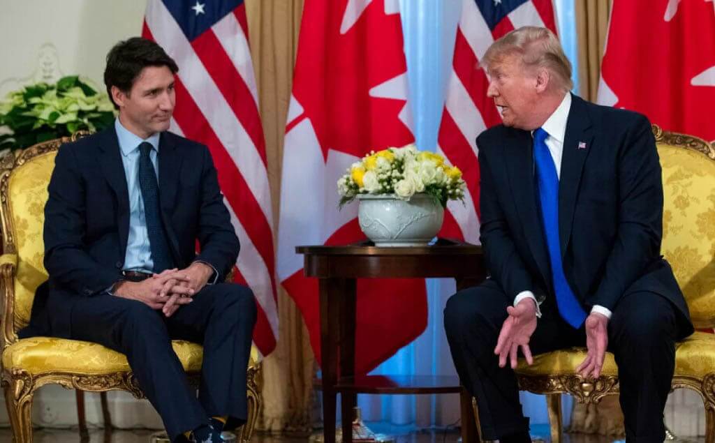 Justin Trudeau y Donald Trump en reunión