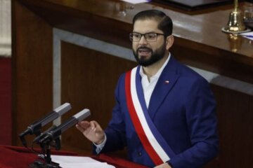 Gabriel Boric, presidente de Chile hablando