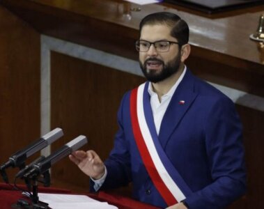 Gabriel Boric, presidente de Chile hablando