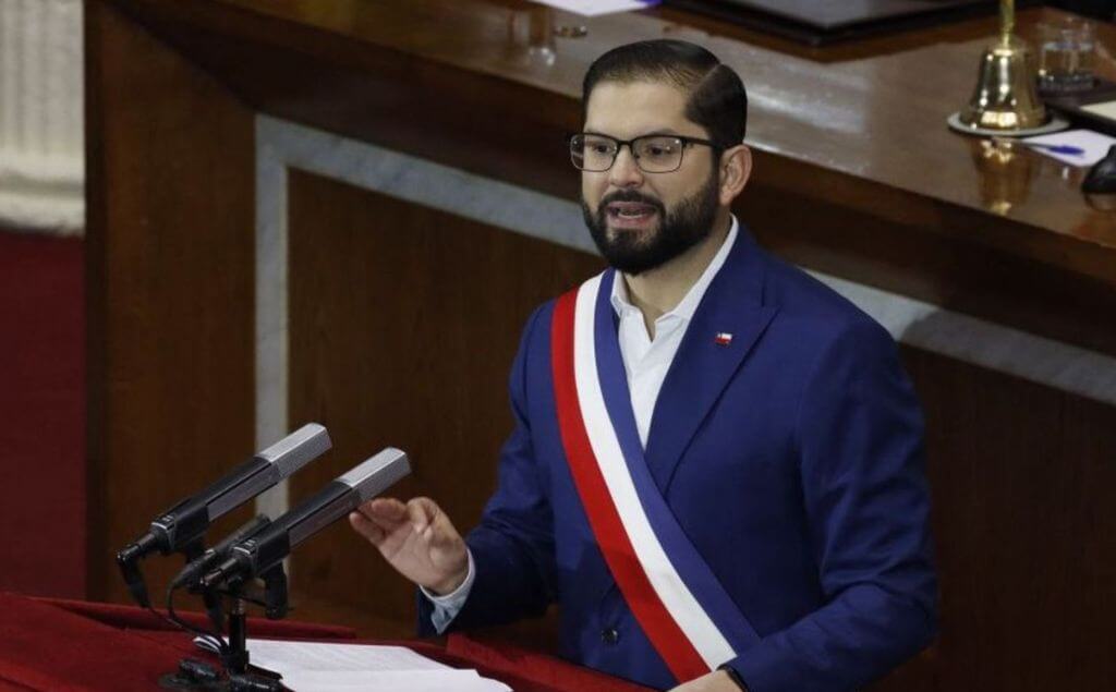 Gabriel Boric, presidente de Chile hablando