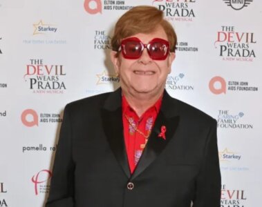 elton john, en la gala de The Devil Wears Prada en Londres