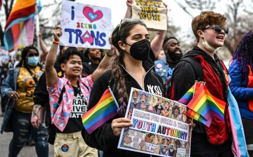 Marcha para la protección de los derechos trans