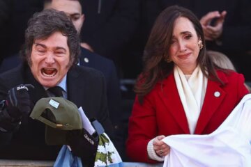 Javier Milei y Victoria Villarruel, en el acto del 9 de Julio.