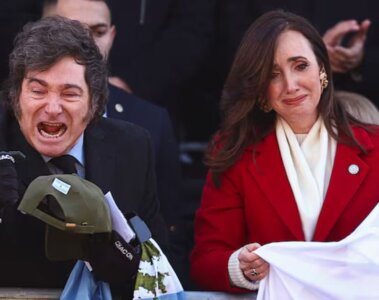 Javier Milei y Victoria Villarruel, en el acto del 9 de Julio.