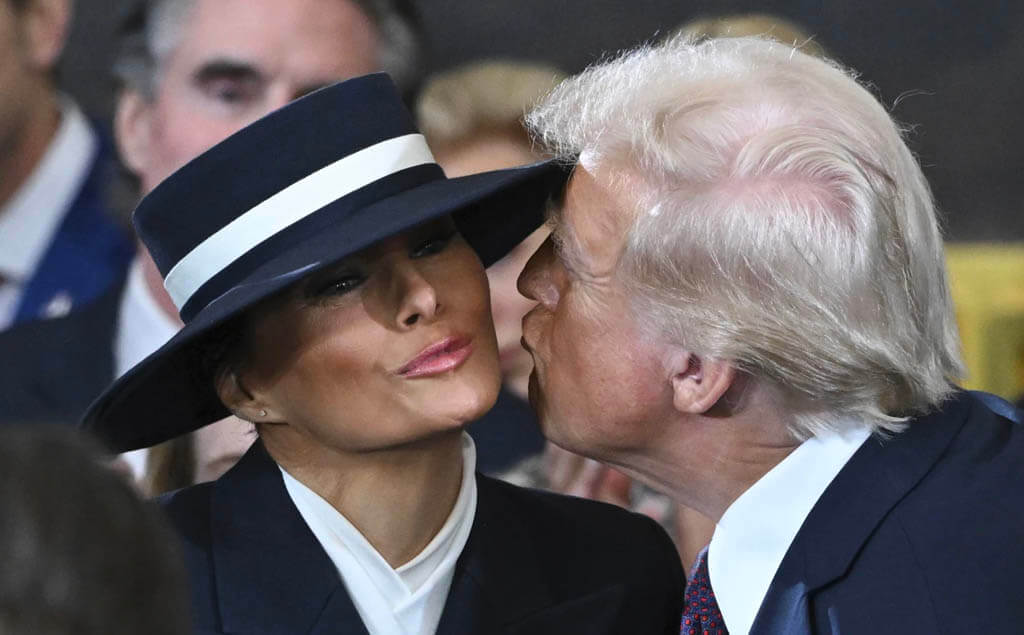 Donald y Melania Trump en el acto de posesión