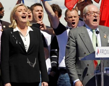 Jean Marie Le Pen junto a su hija Marine Le Pen