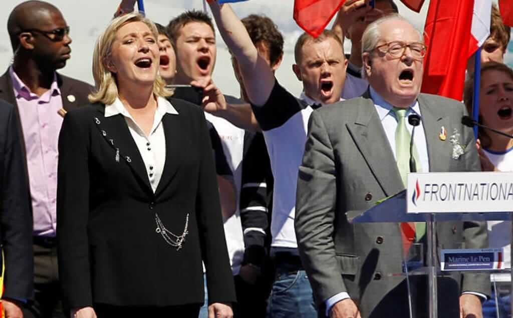 Jean Marie Le Pen junto a su hija Marine Le Pen