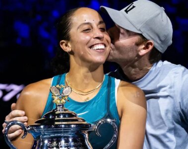 Madison Keys celebrando el título en Australia