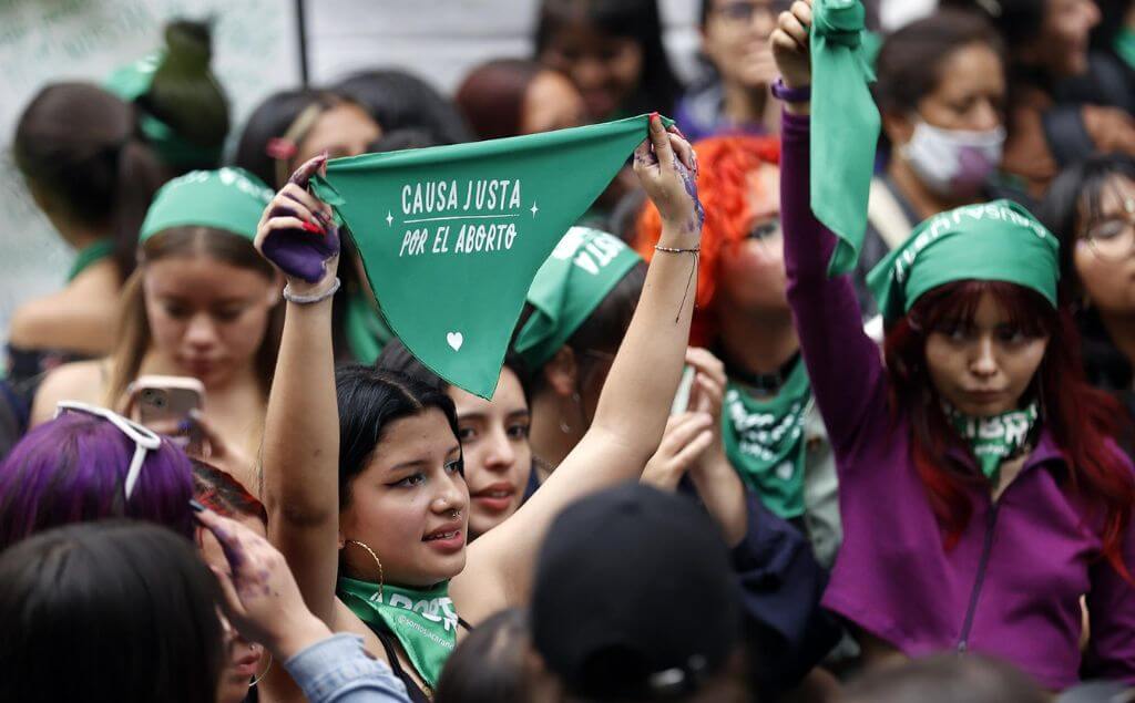 Marcha por el aborto en Bogotá. Colombia