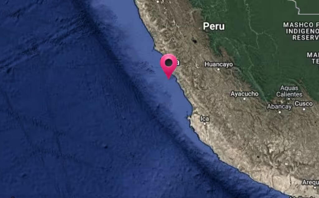 punto del temblor en Perú