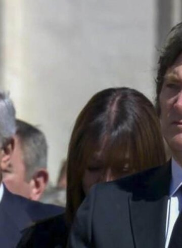 Milei en el funeral del Papa