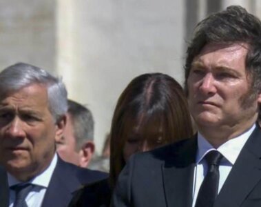 Milei en el funeral del Papa
