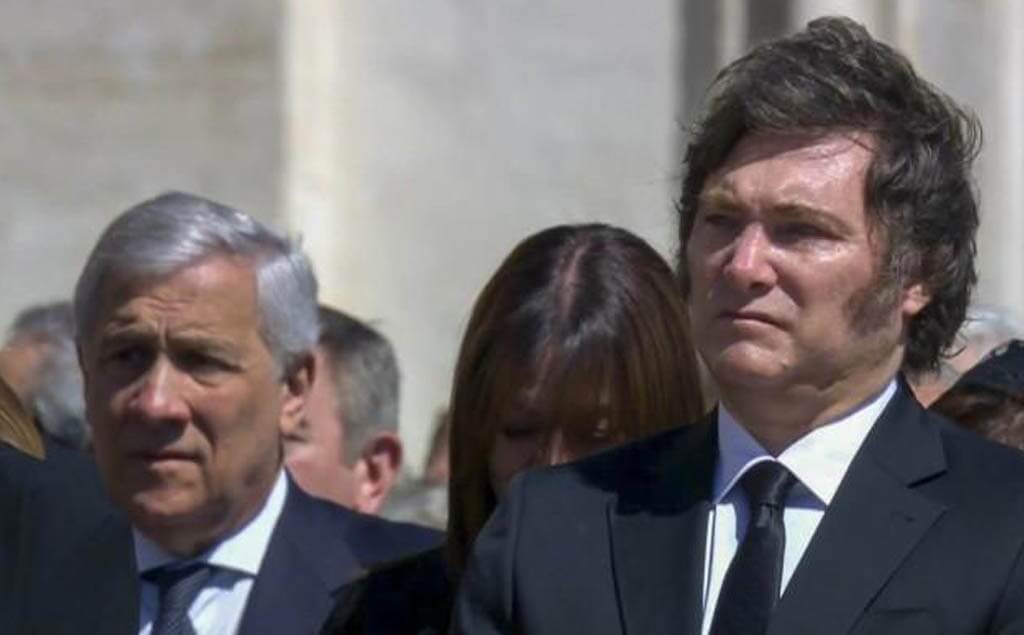 Milei en el funeral del Papa