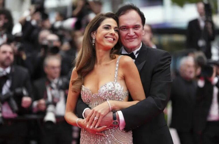 Daniella Pick y Quentin Tarantino en el Festival de Cine de Cannes en Francia el 13 de mayo del 2025.