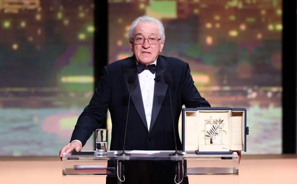 Robert De Niro fotografiado durante su discurso en el Festival de Cine de Cannes el martes