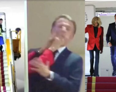 Bofetón de Brigitte Macron a su marido