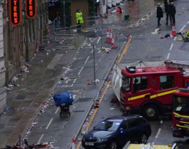 Calle despues del accidente masivo