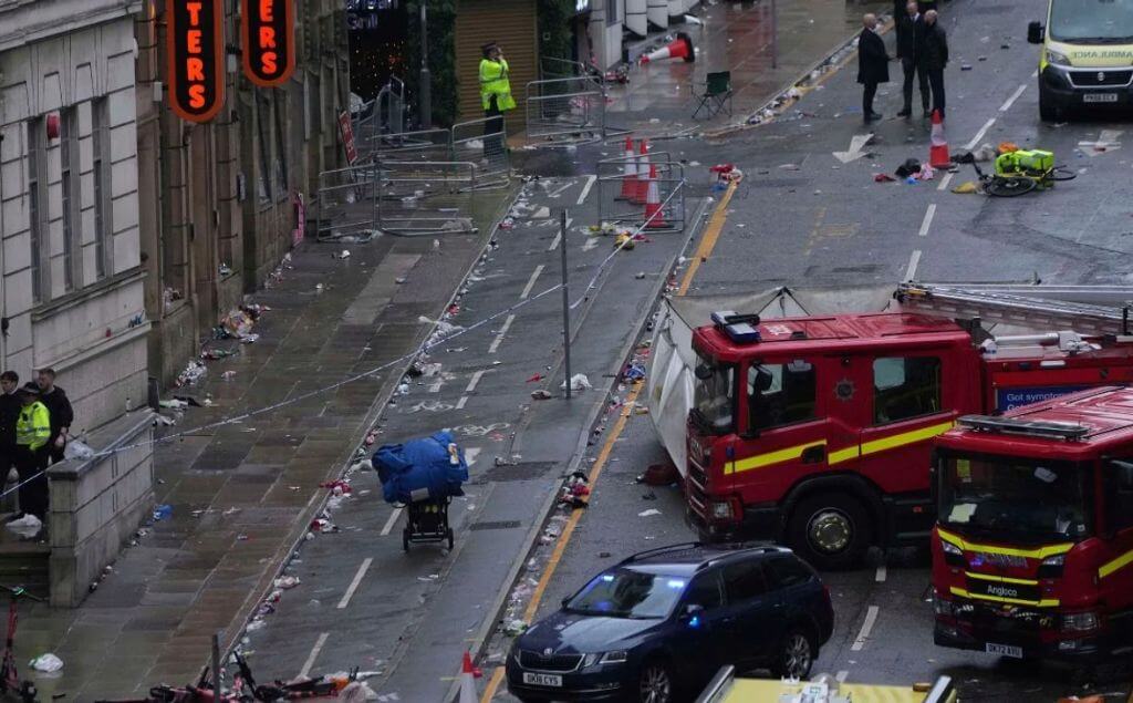 Calle despues del accidente masivo